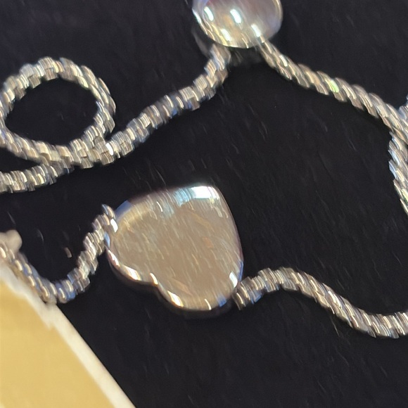 Michael Kors Silver Tone Heritage Pave Clear Rhinestone Logo Heart Bracelet - Picture 10 of 10